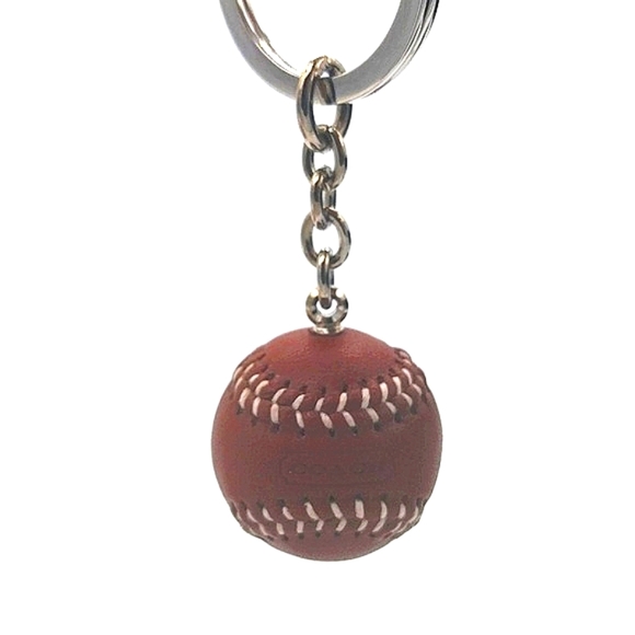 COACH Baseball Keychain Fob Charm-Real Leather-New in Box with Booklet FS7377 - Picture 7 of 10